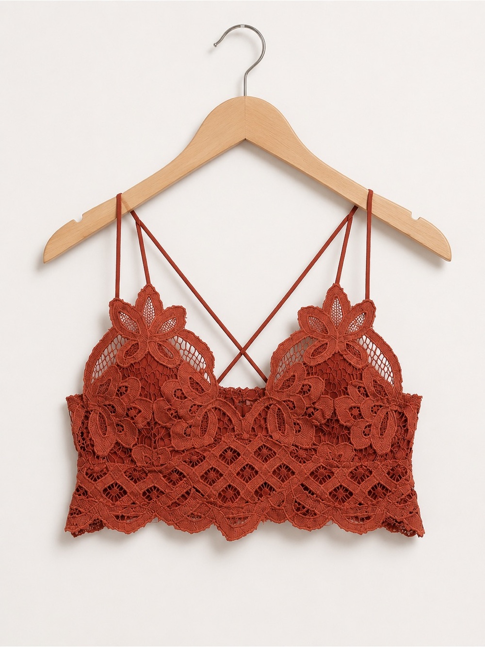 Free People Intimately FP Adella Longline Bralette Women’s Small Lace Romantic